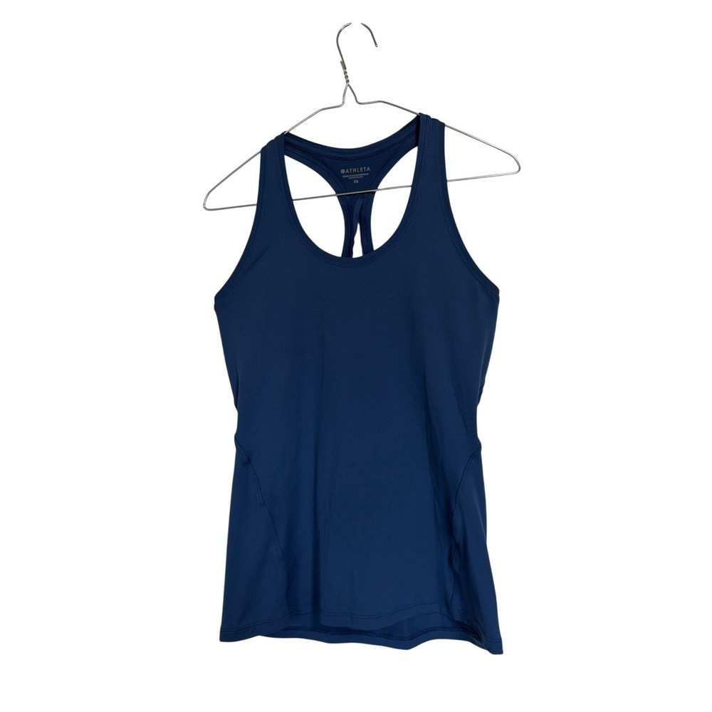 Athleta Womens Navy Blue Racerback Performance Workout Tank Top Size XS RN 54023